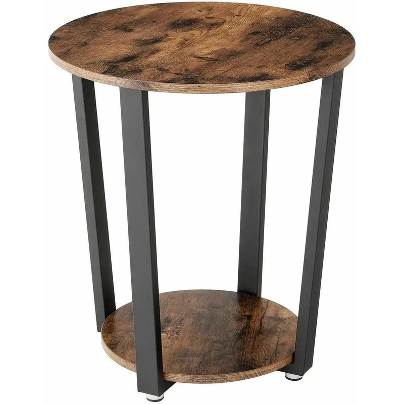 Farmhouse Rustic Round Side Table Nightstand End Table by HomePacific
