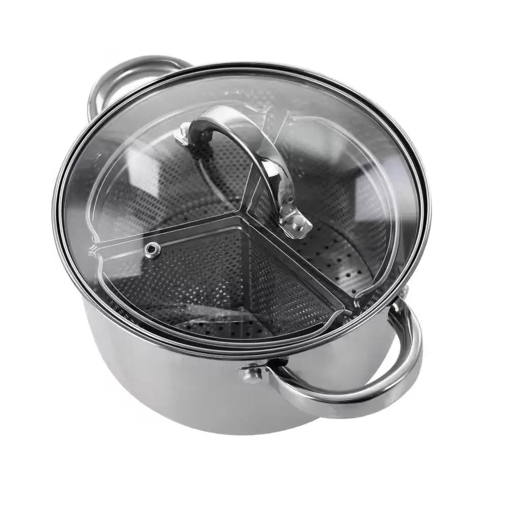 Stainless Steel 4-Quart Dutch Oven with 3-Section Dividers and Lid by HomePacific