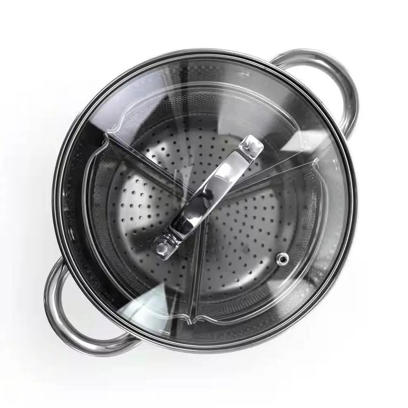 Stainless Steel 4-Quart Dutch Oven with 3-Section Dividers and Lid by HomePacific