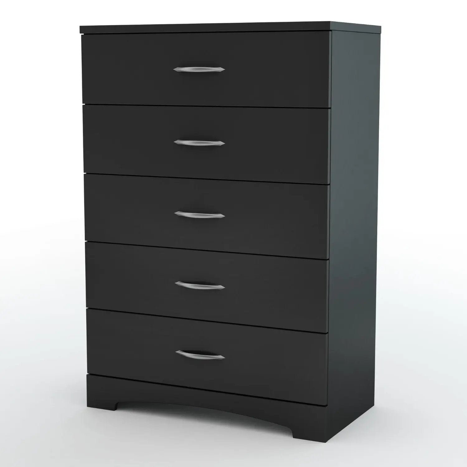 Modern 5-Drawer Bedroom Chest in Black Wood Finish by HomePacific