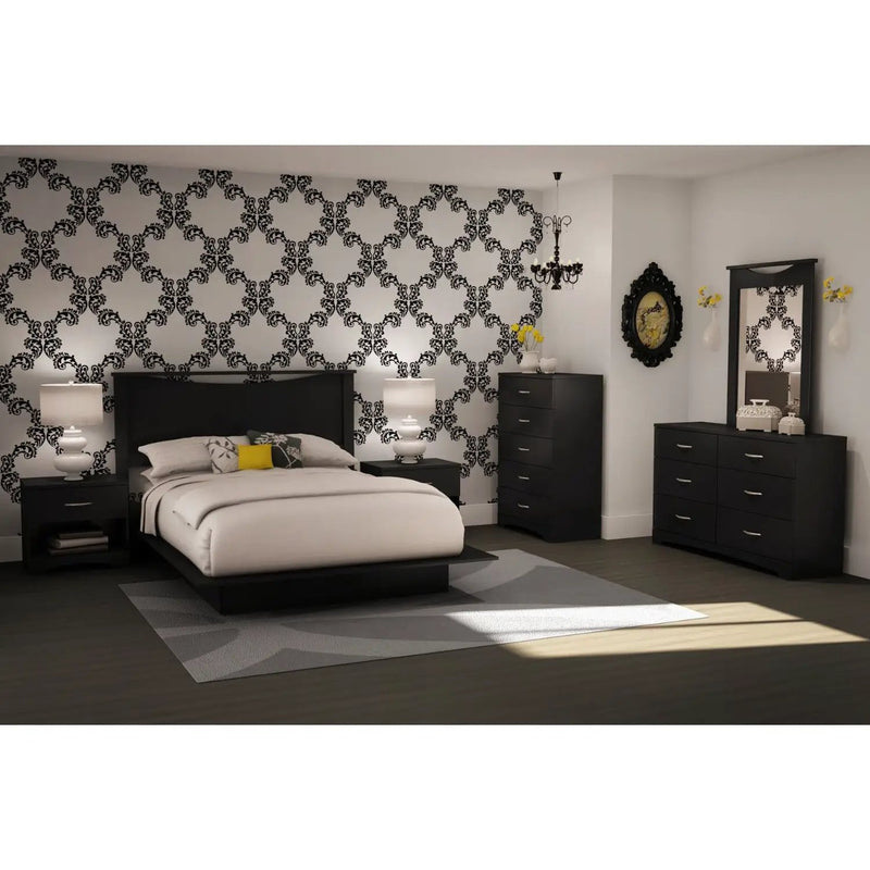 Modern 5-Drawer Bedroom Chest in Black Wood Finish by HomePacific