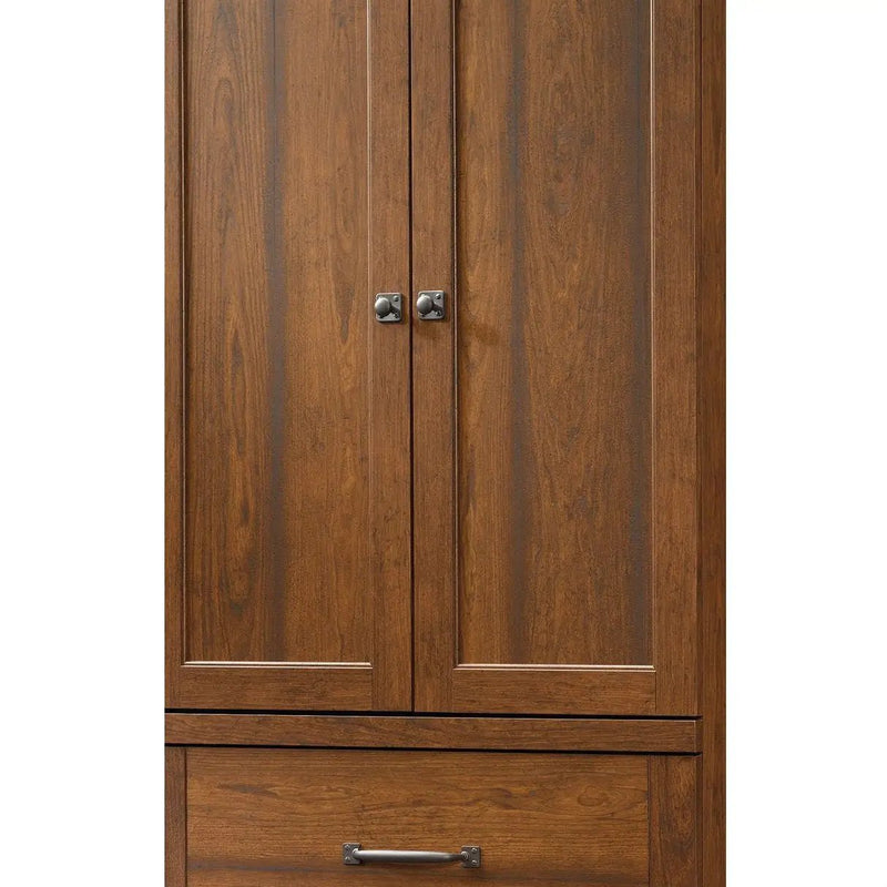 Bedroom Wardrobe Cabinet Storage Armoire in Medium Brown Cherry Wood Finish by HomePacific