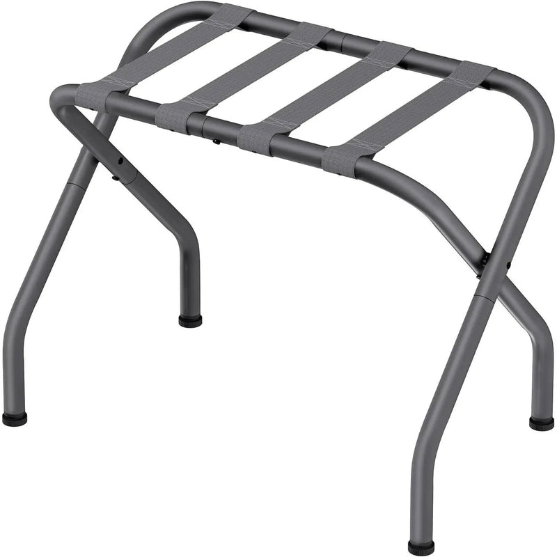 Sturdy Grey Metal Folding Luggage Rack by HomePacific