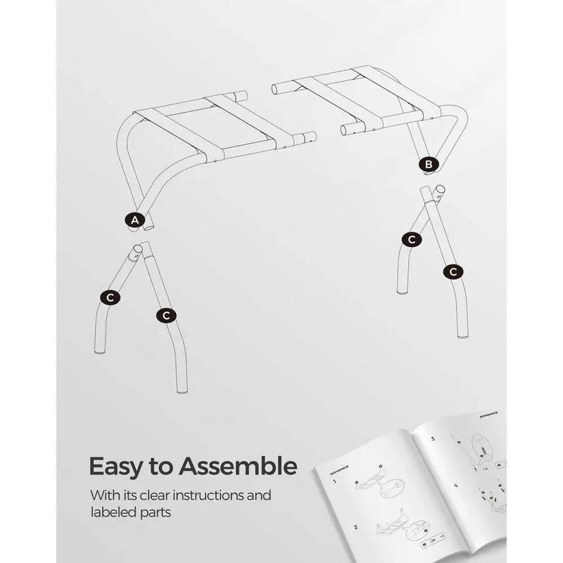 Sturdy Grey Metal Folding Luggage Rack by HomePacific