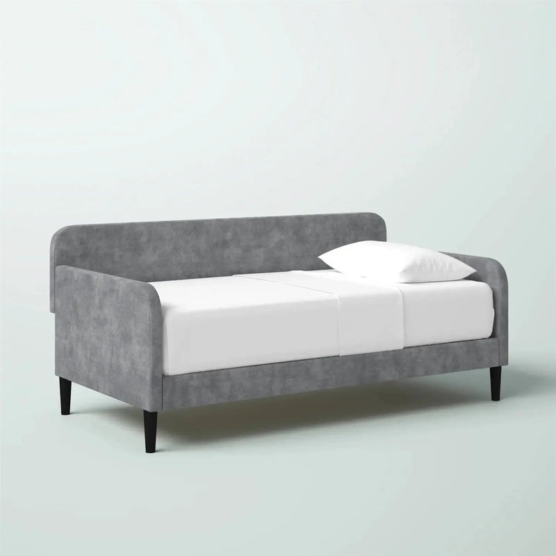 Twin size Modern Grey Silver Velvet Upholstered Daybed by HomePacific