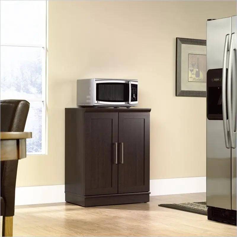 Contemporary Kitchen Storage Microwave Cabinet in Dark Oak by HomePacific