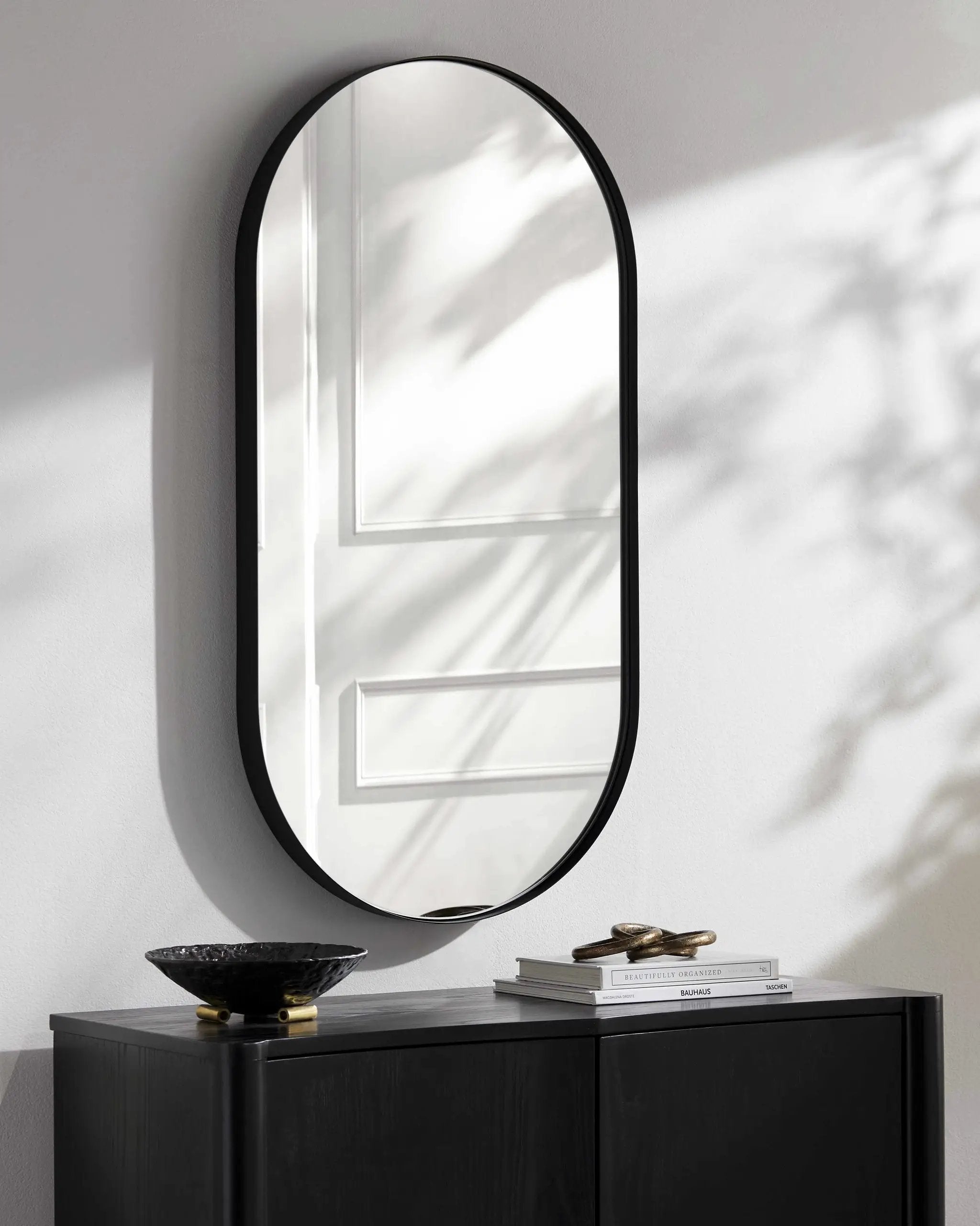 Saraipali Black Accent Mirror by Boutique Rugs