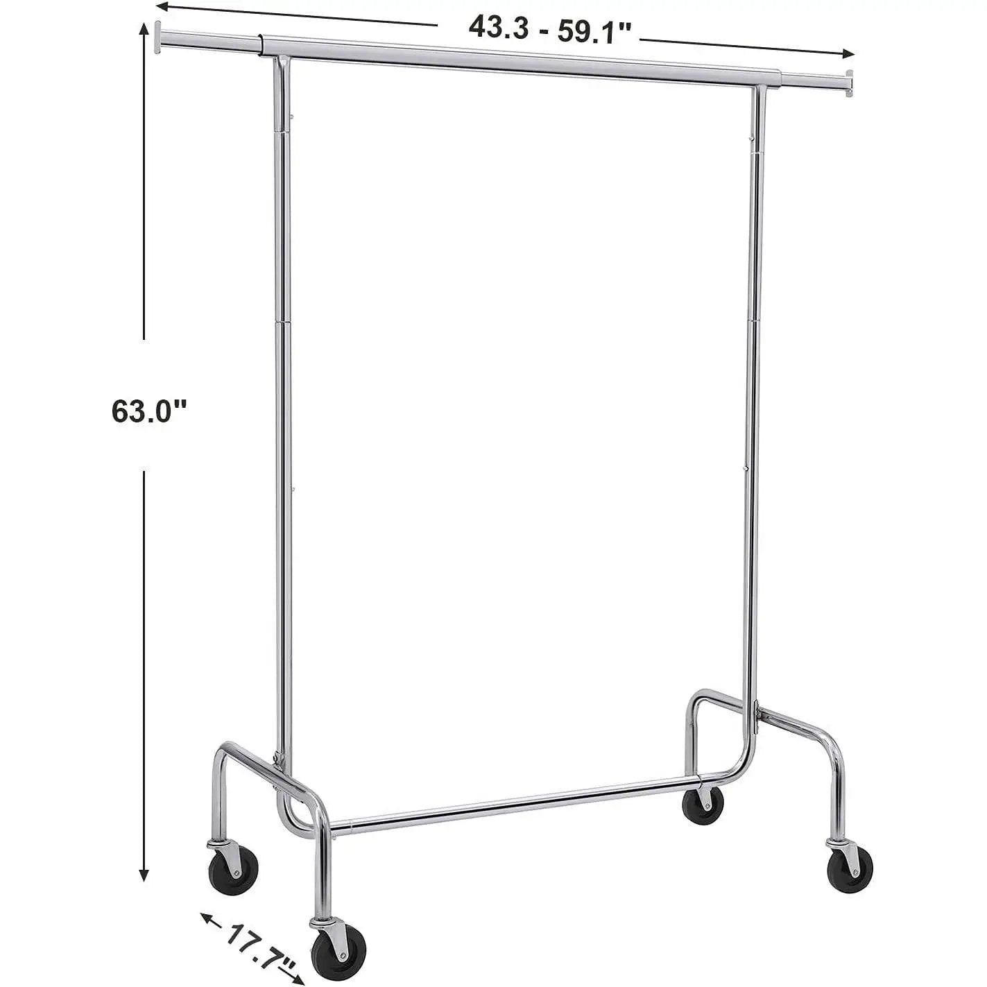 Heavy Duty Metal Tube Clothes Garment Rack on Wheels with 286 lb. Capacity by HomePacific