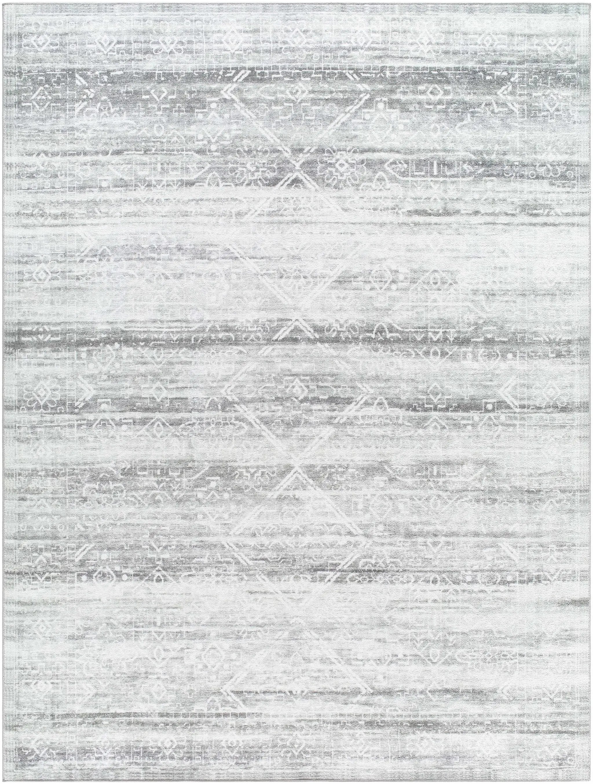Blake Light Gray Washable Area Rug - Clearance by Boutique Rugs