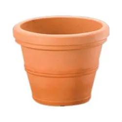 Weathered Terracotta 12-inch Diameter Round Planter in Poly Resin by HomePacific