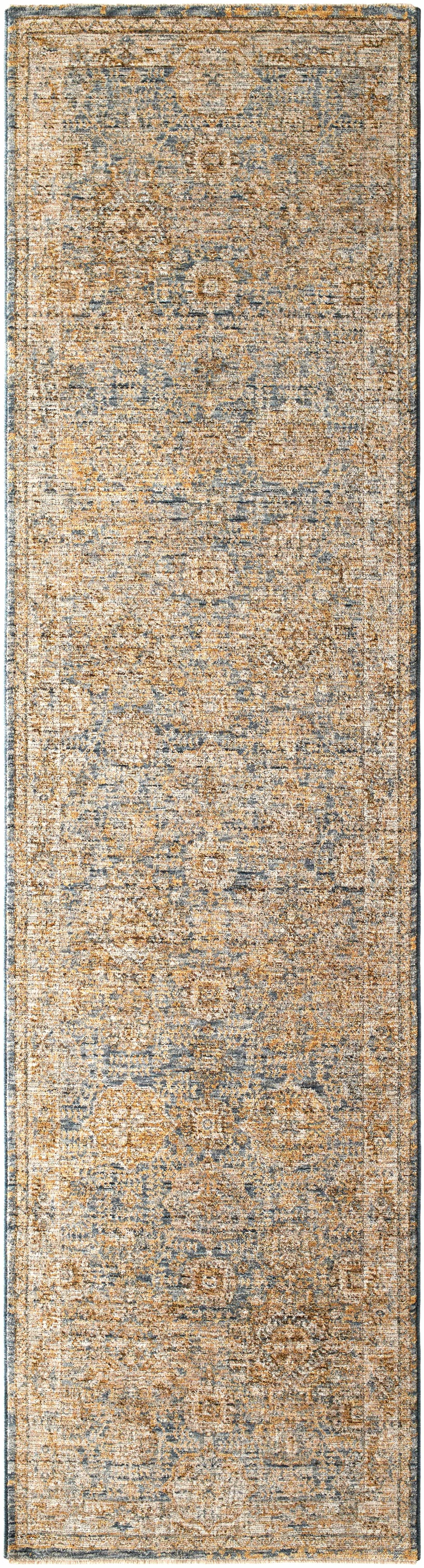 Ange Cream & Blue Rich Textured Rug by Boutique Rugs