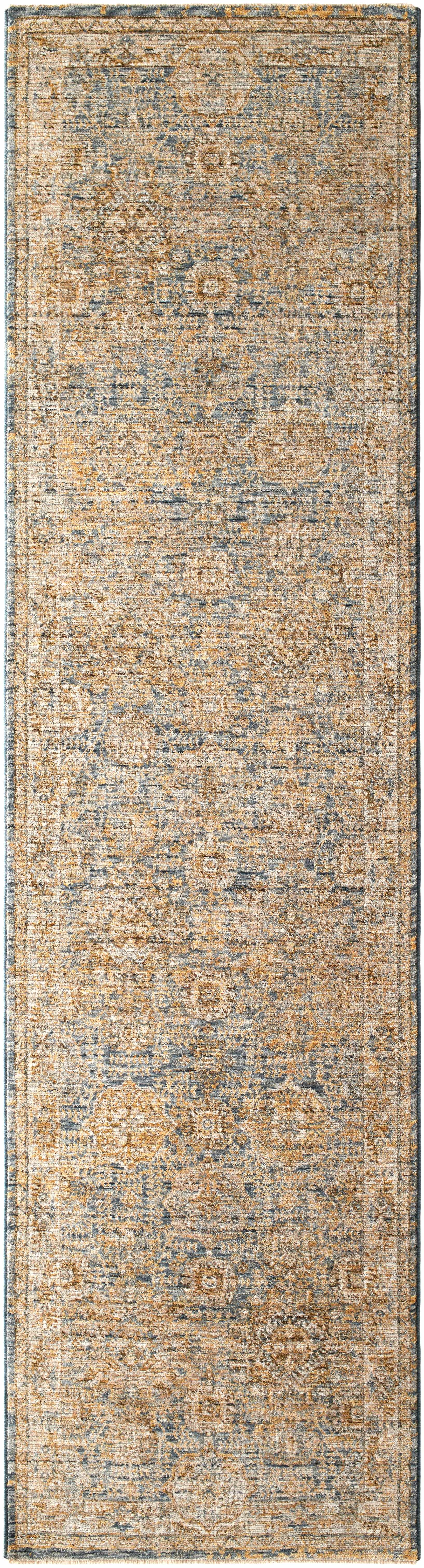 Ange Cream & Blue Rich Textured Rug by Boutique Rugs