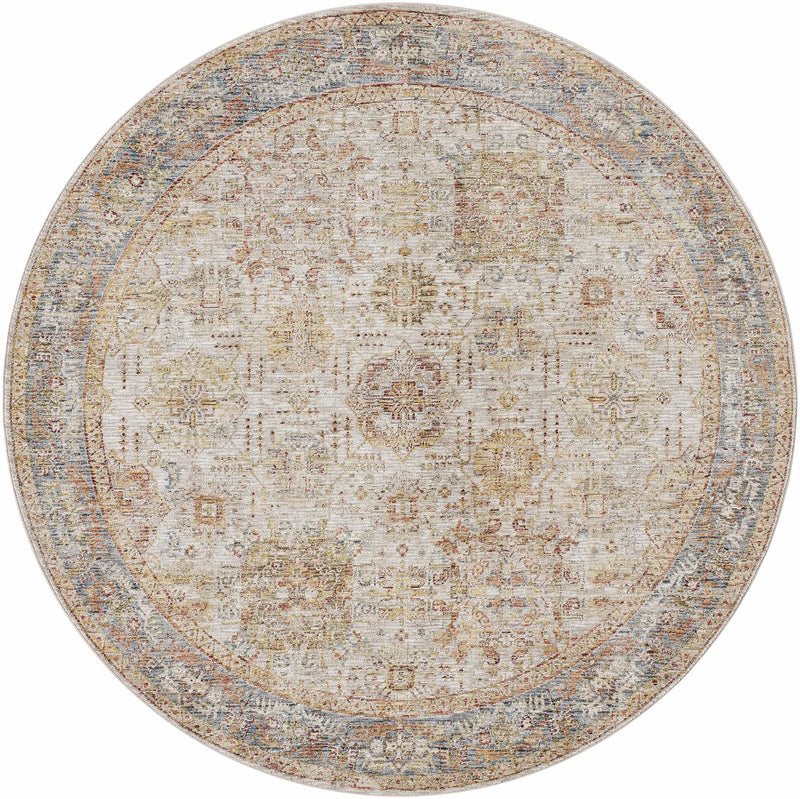 Ange Tan & Blue Rich Textured Traditional Rug by Boutique Rugs
