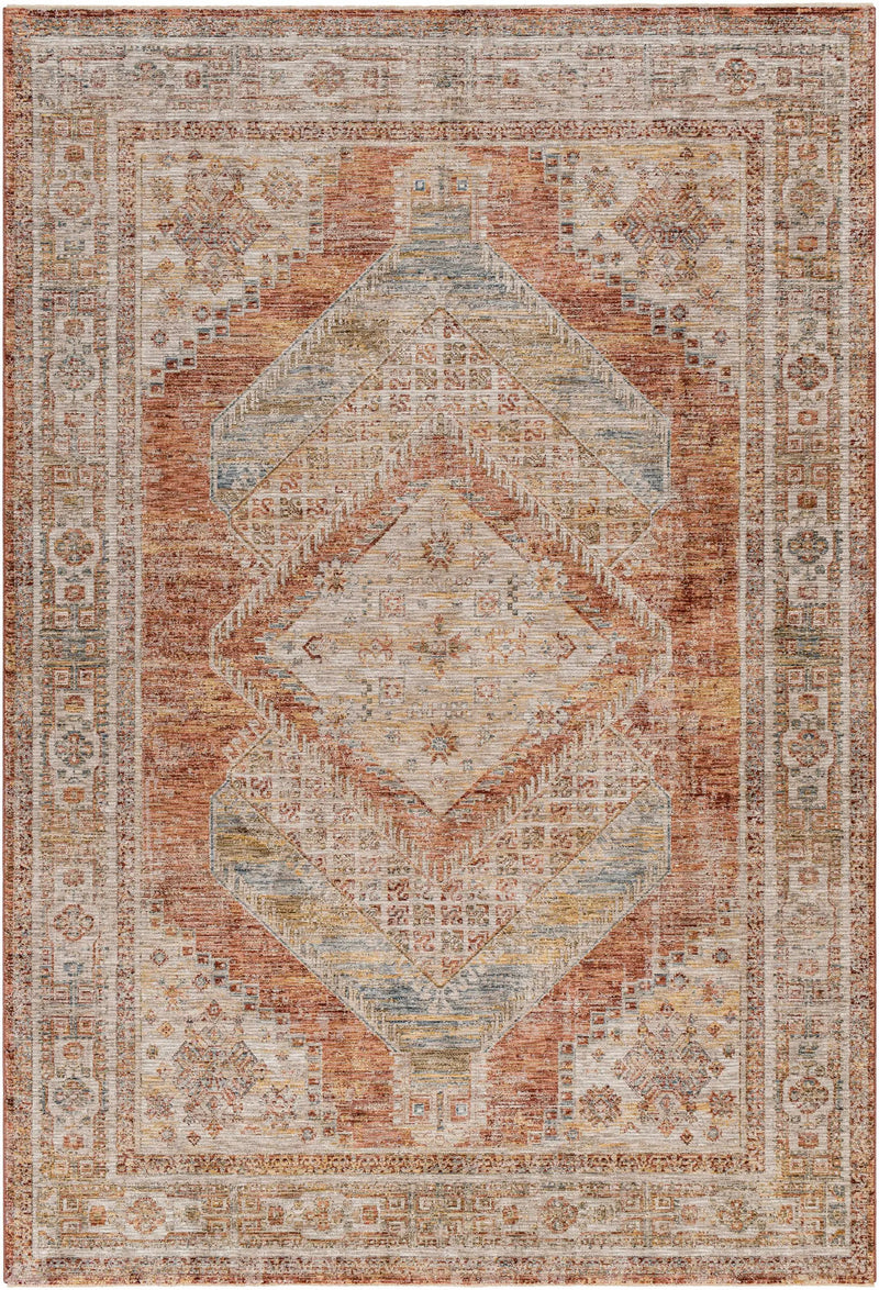 Moya Rust Rich Textured Traditional Rug by Boutique Rugs