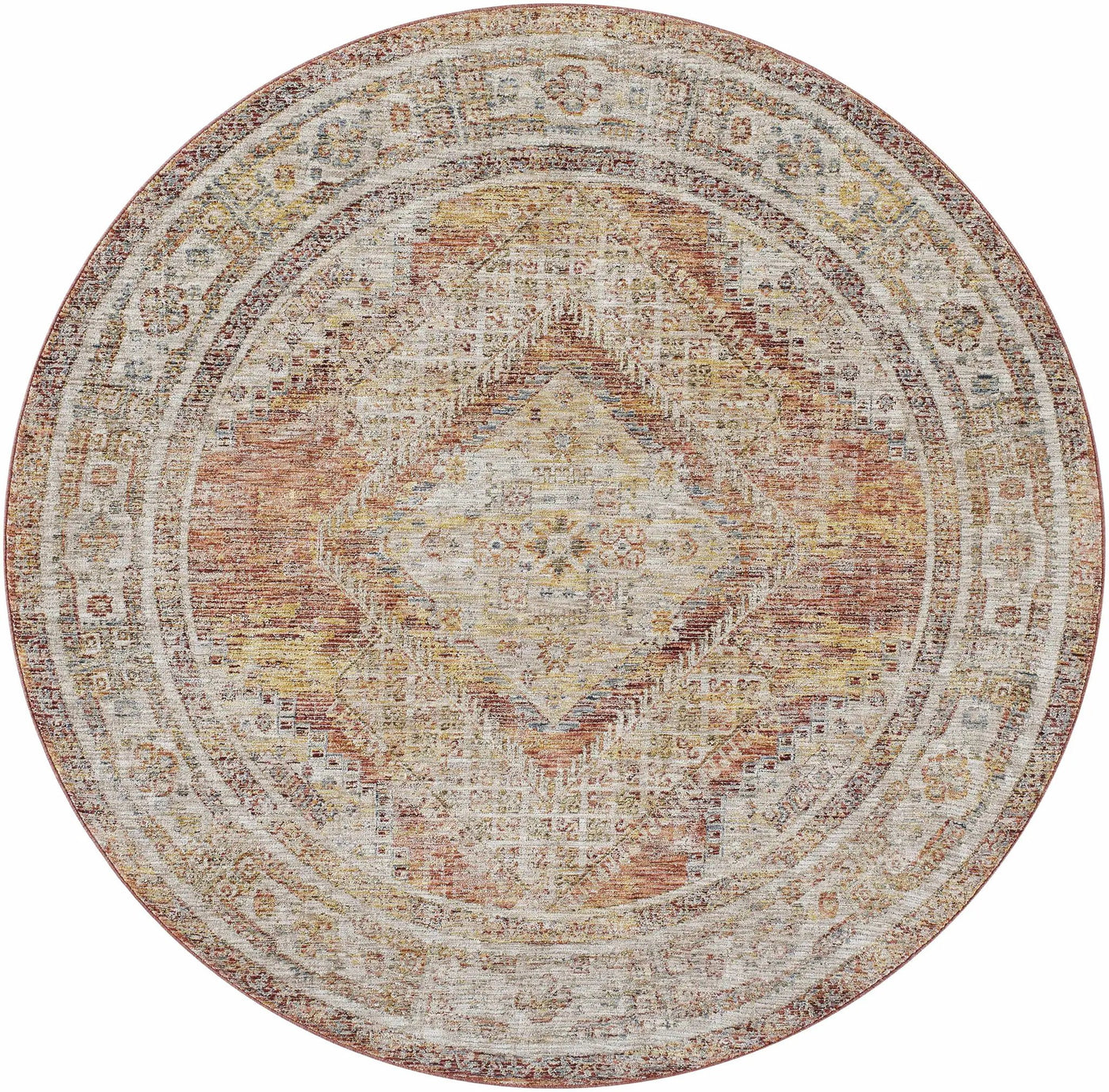 Moya Rust Rich Textured Traditional Rug by Boutique Rugs