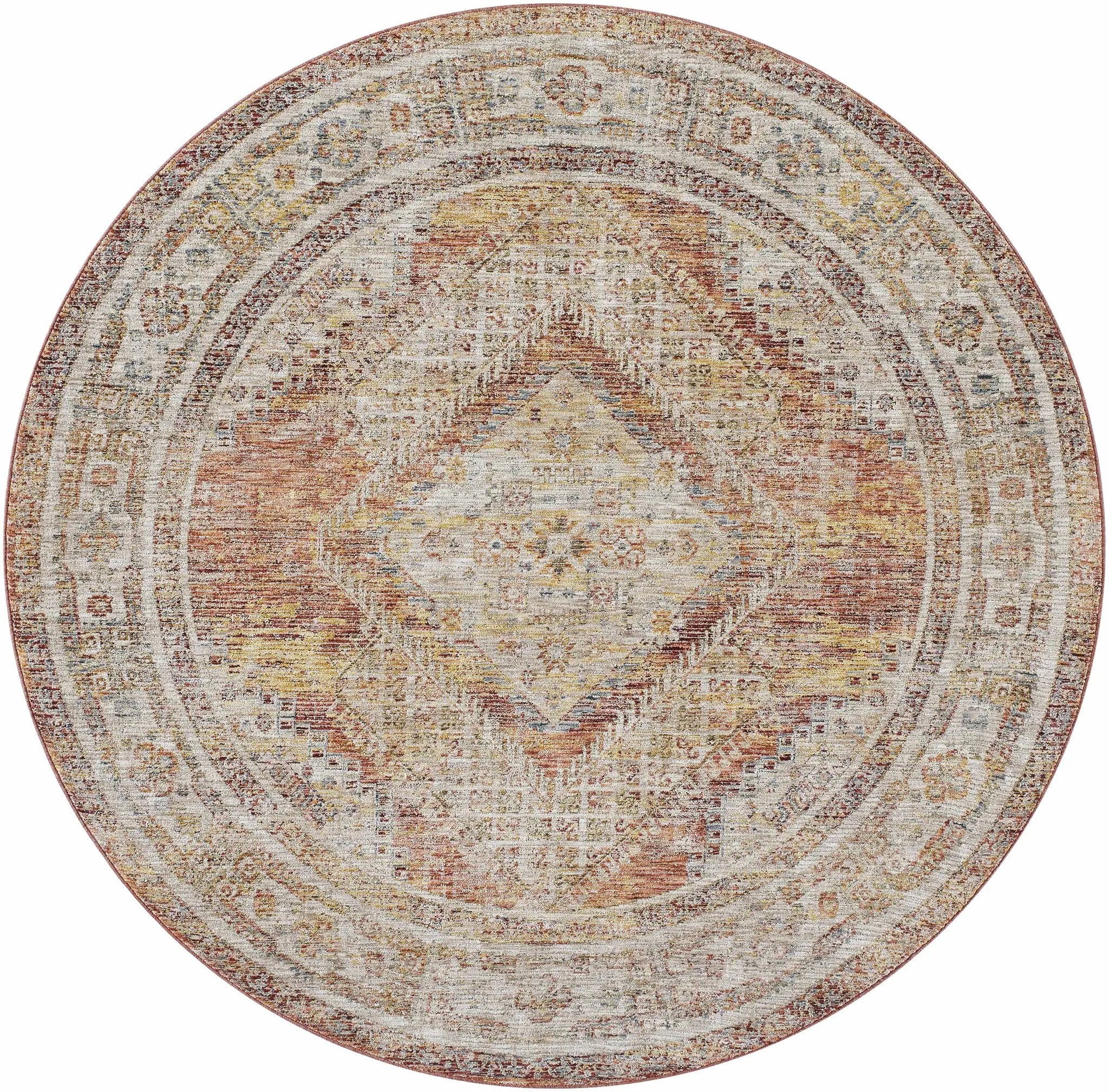 Moya Rust Rich Textured Traditional Rug by Boutique Rugs