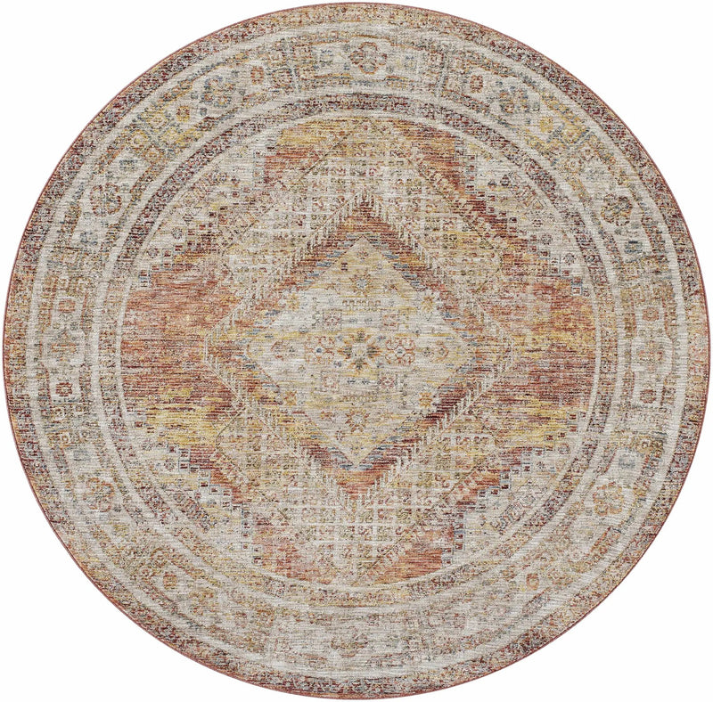 Moya Rust Rich Textured Traditional Rug by Boutique Rugs