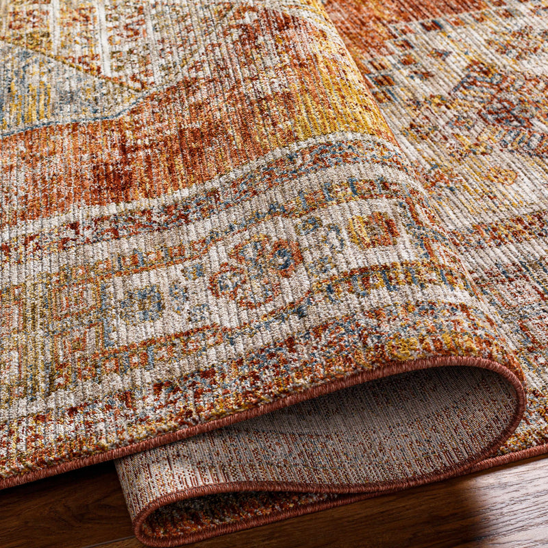 Moya Rust Rich Textured Traditional Rug by Boutique Rugs
