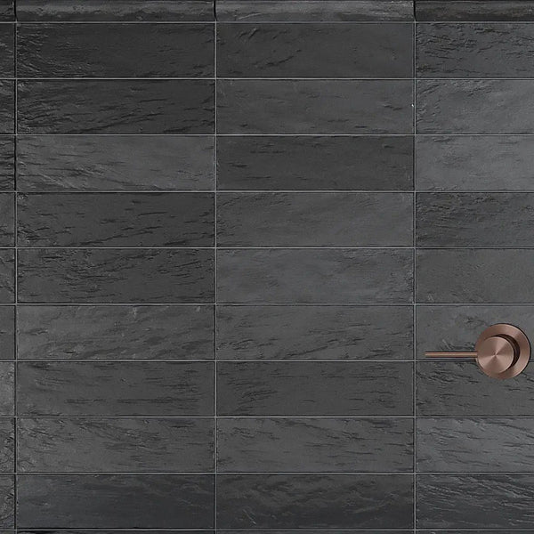 Black 2.5x8 Glossy Matte Subway Ceramic Tile (38 pack, 5.38 sq ft/case)