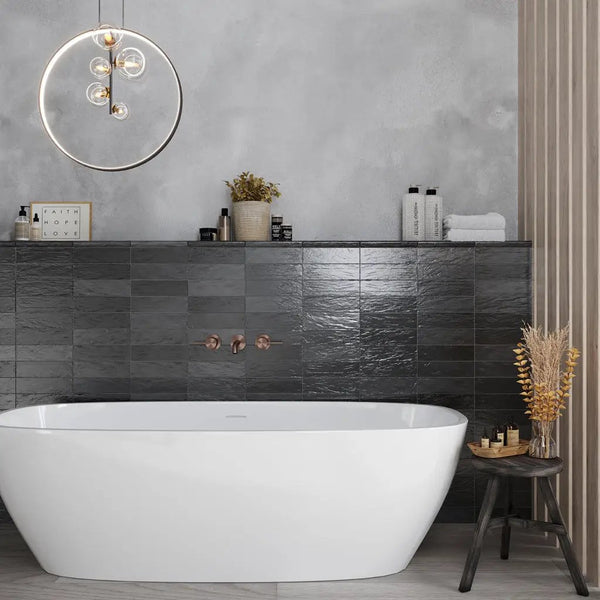 Black 2.5x8 Glossy Matte Subway Ceramic Tile (38 pack, 5.38 sq ft/case), photo 2 of 9
