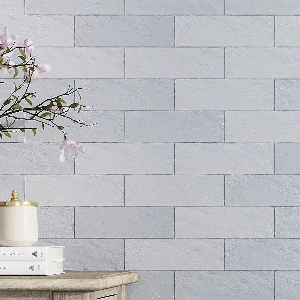 Grayish Blue 2.5x8 Glossy Matte Subway Ceramic Tile (38 pack, 5.38 sq ft/case) by Apollo Tile