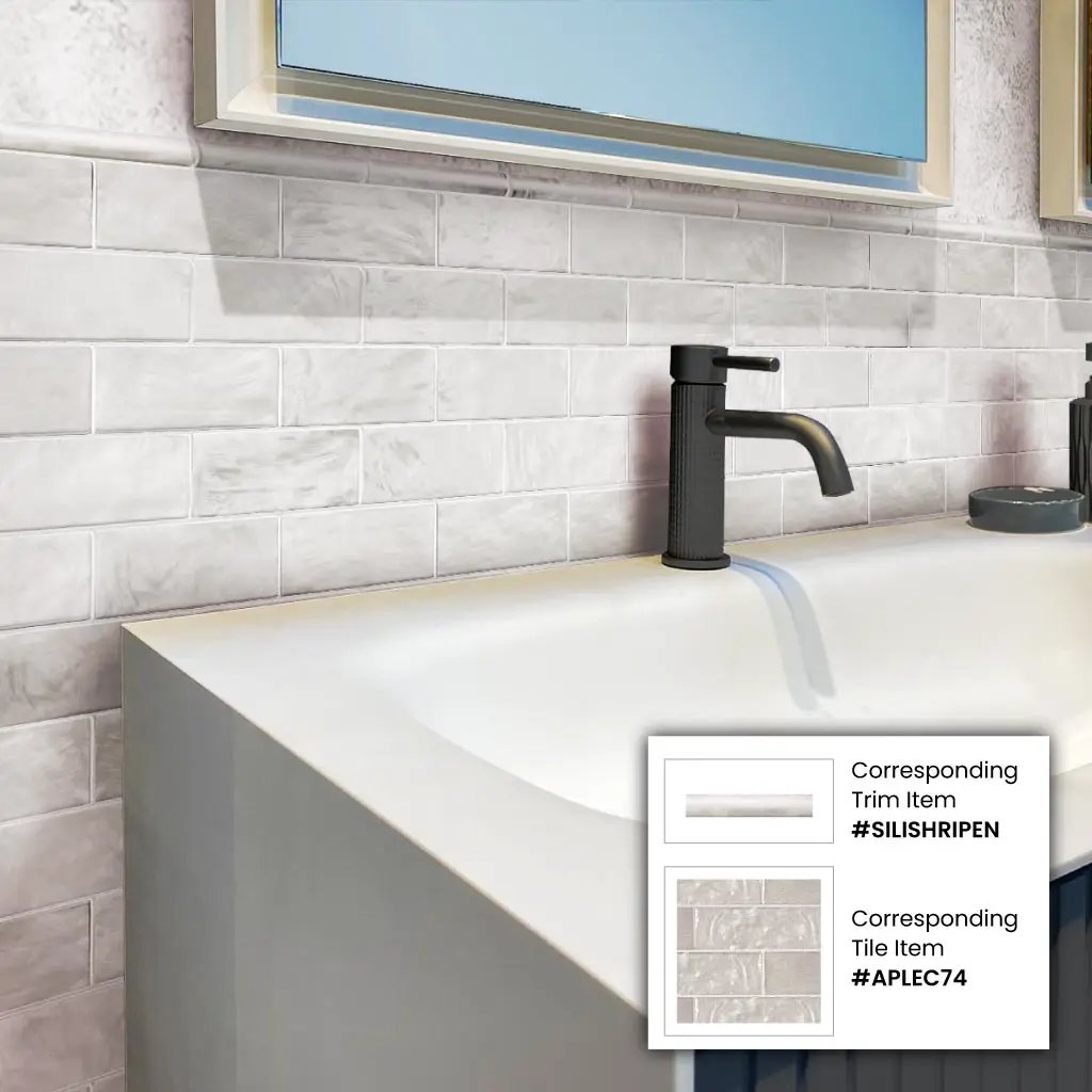 White 2.5x8 Glossy Matte Subway Ceramic Tile (38 pack, 5.38 sq ft/case) by Apollo Tile