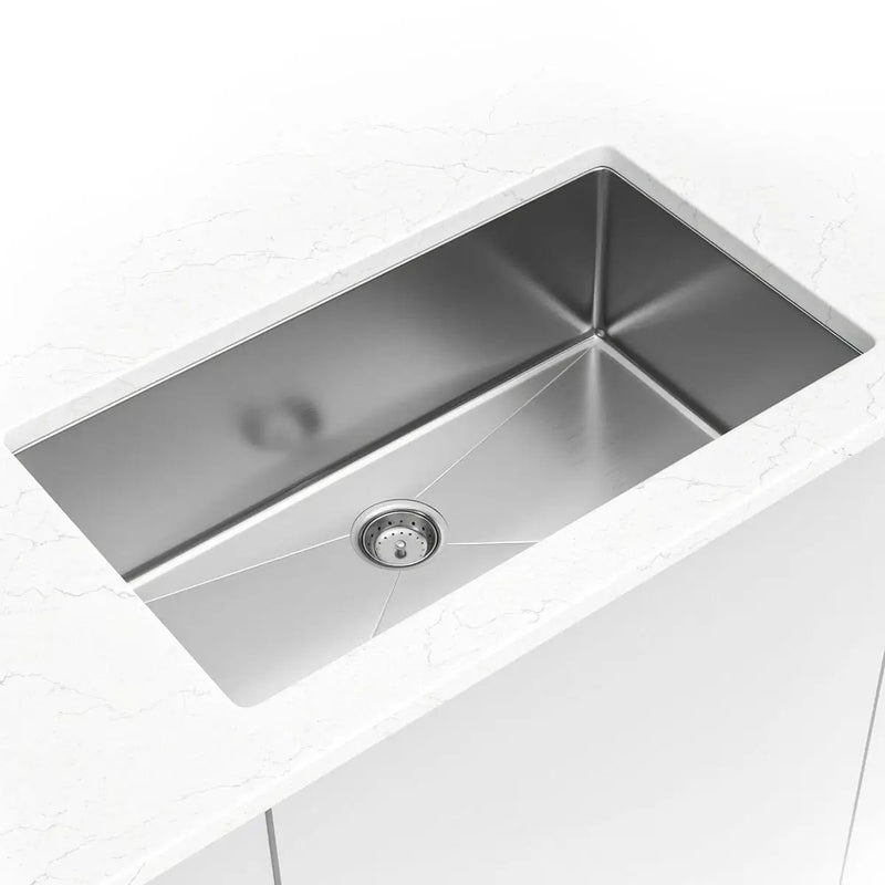 Single Bowl Handcrafted Kitchen Sink 3219 Stainless Steel in a finished room