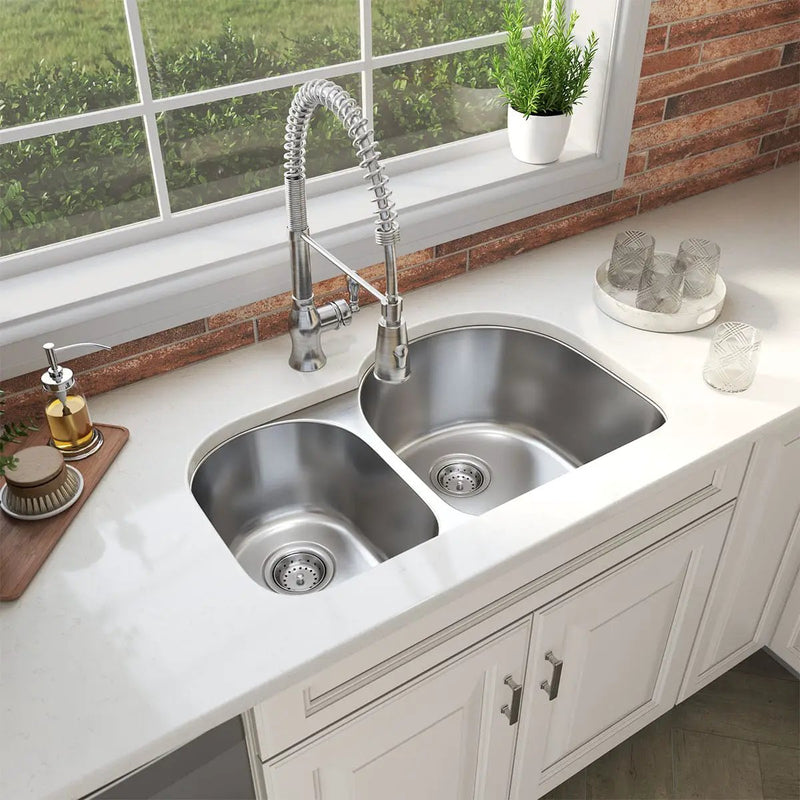 Double Bowl 3120 40/60 Kitchen Sink Stainless Steel 9.00 inch in a finished room