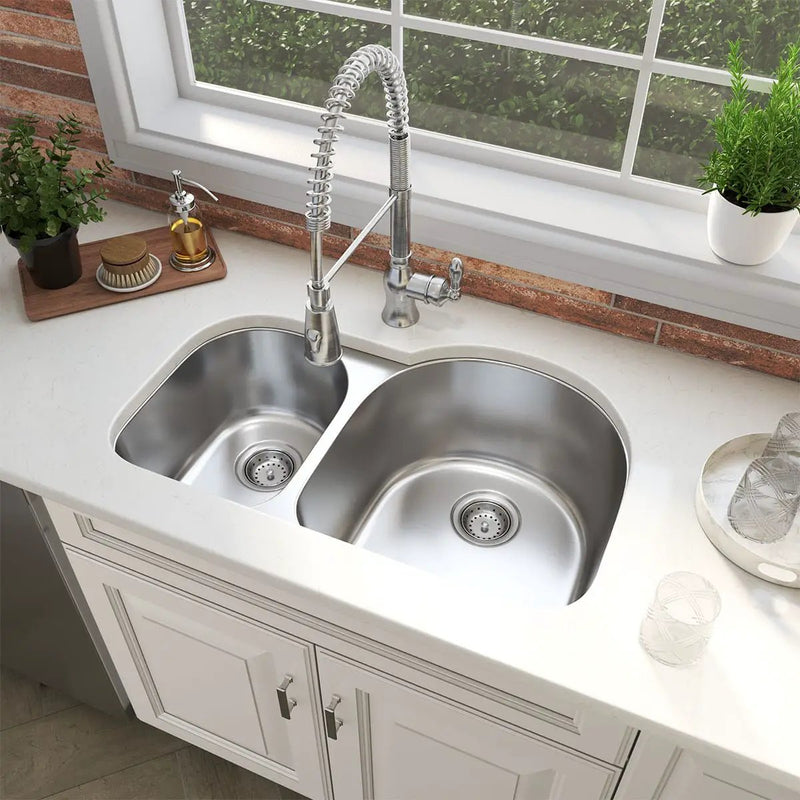 Double Bowl 3120 40/60 Kitchen Sink Stainless Steel 30.00 inch in a finished room