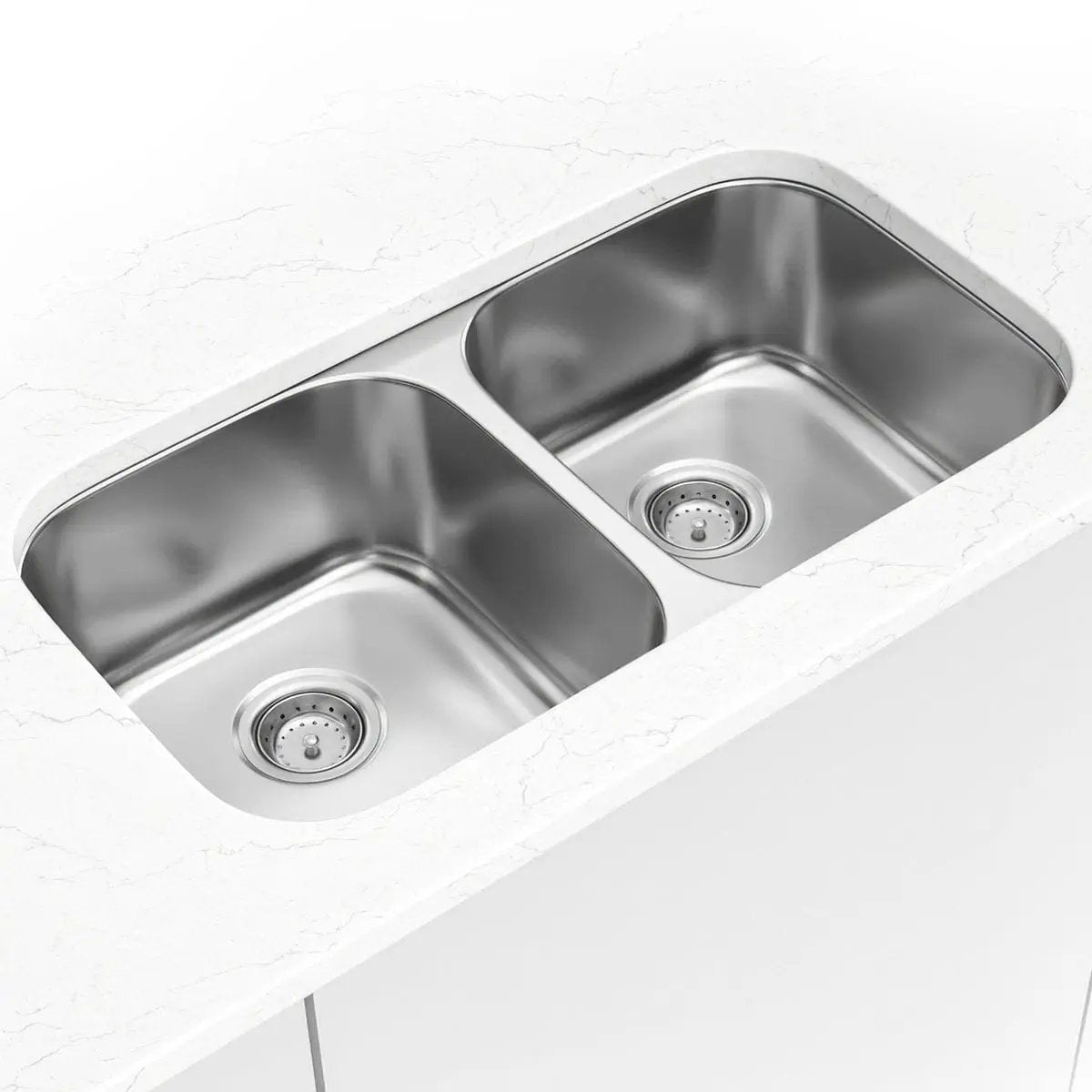 Double Bowl 50/50 3118 Kitchen Sink Stainless Steel in a finished room