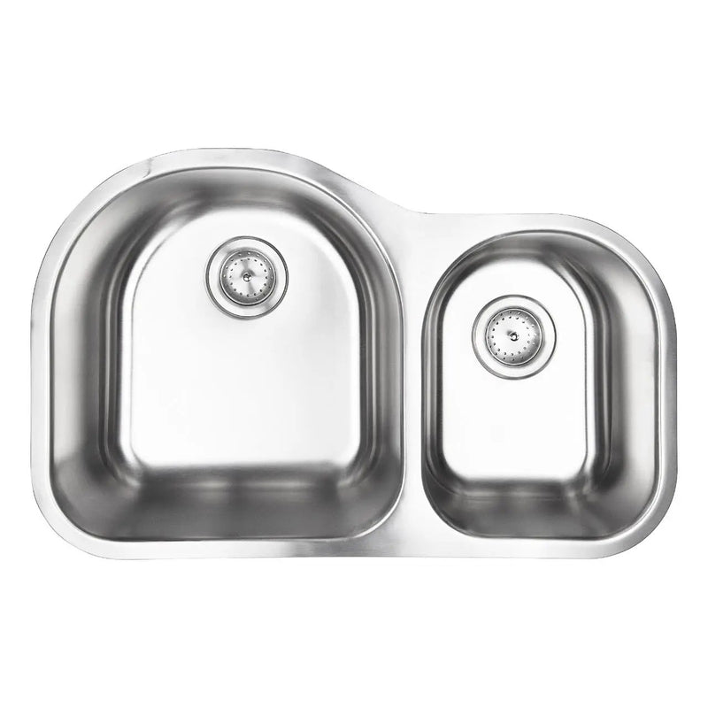 Double Bowl 3120 60/40 Kitchen Sink Stainless Steel 9.00 inch close up