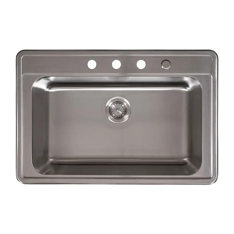 Single Bowl 3322 Durable Stainless Steel Sink Satin by MSI Surfaces