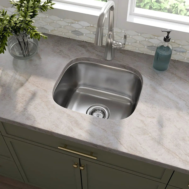 Single Bowl 1618 Stainless Steel Kitchen Sink in a finished room