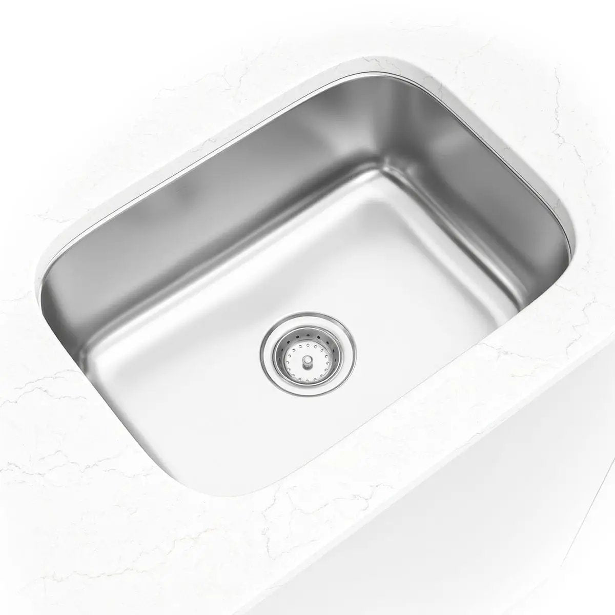 Single Bowl Kitchen Sink 2318 Stainless Steel in a finished room