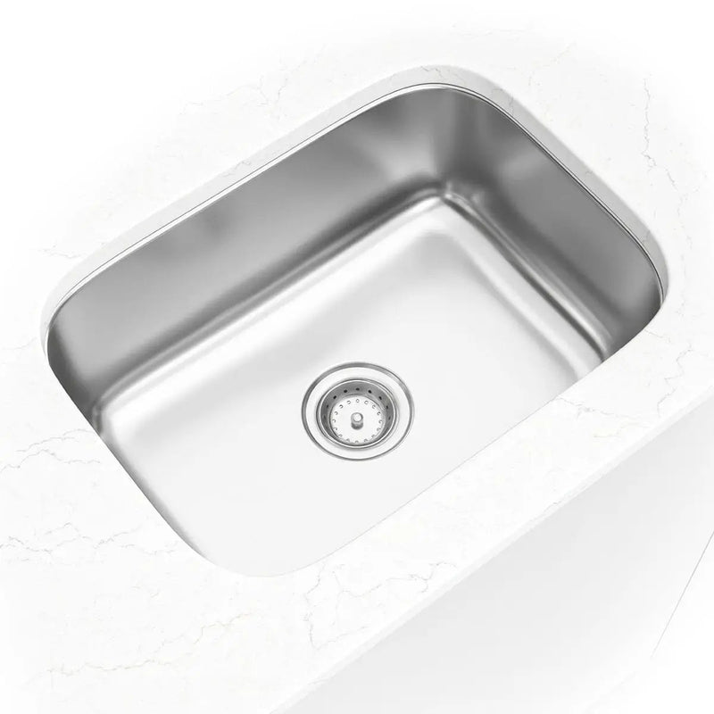 Single Bowl Kitchen Sink 2318 Stainless Steel in a finished room