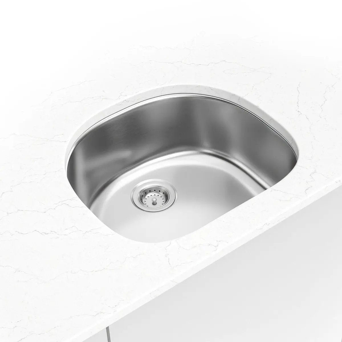 Single Bowl Kitchen Sink 2321 Stainless Steel in a finished room