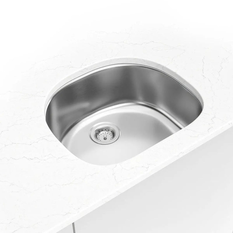 Single Bowl Kitchen Sink 2321 Stainless Steel in a finished room