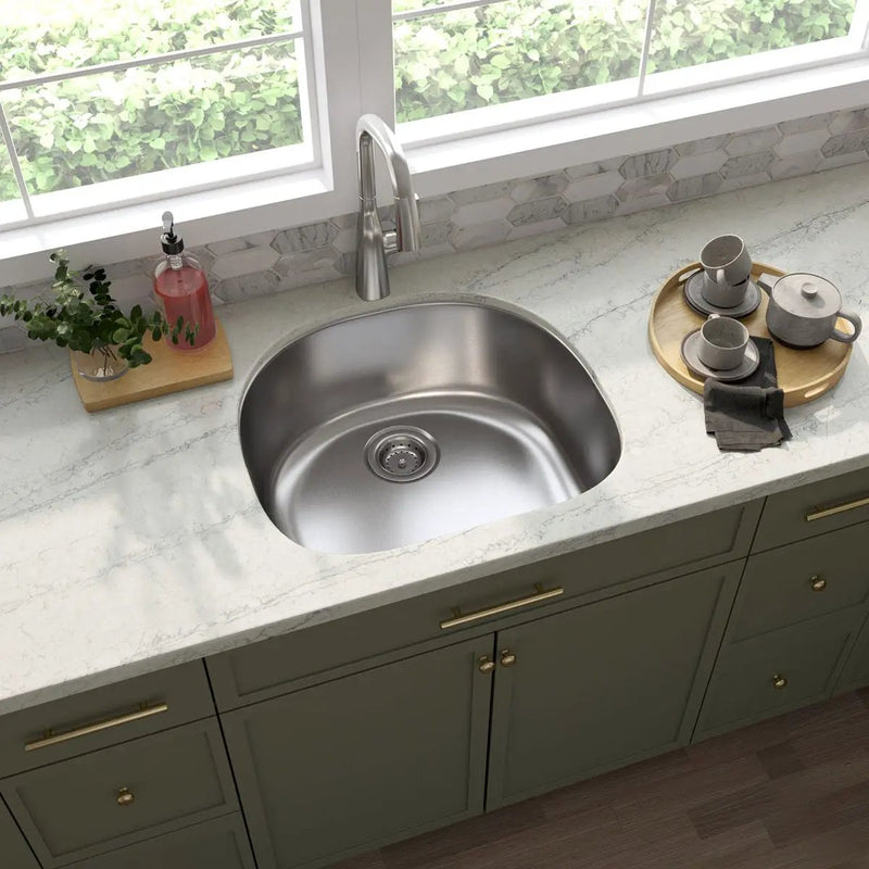 Single Bowl Kitchen Sink 2321 Stainless Steel in a finished room