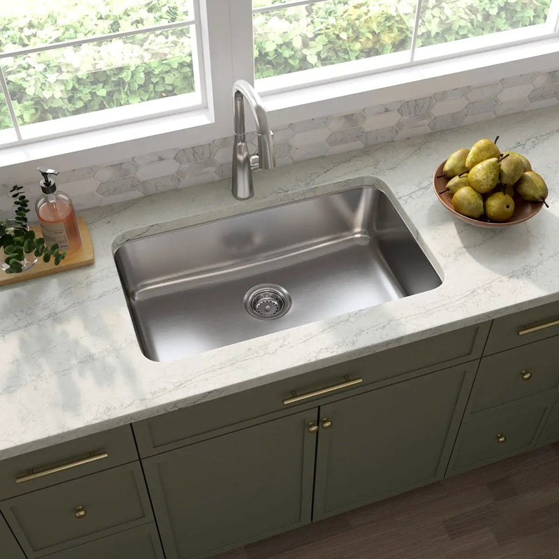 Single Bowl Kitchen Sink 3018 Stainless Steel in a finished room