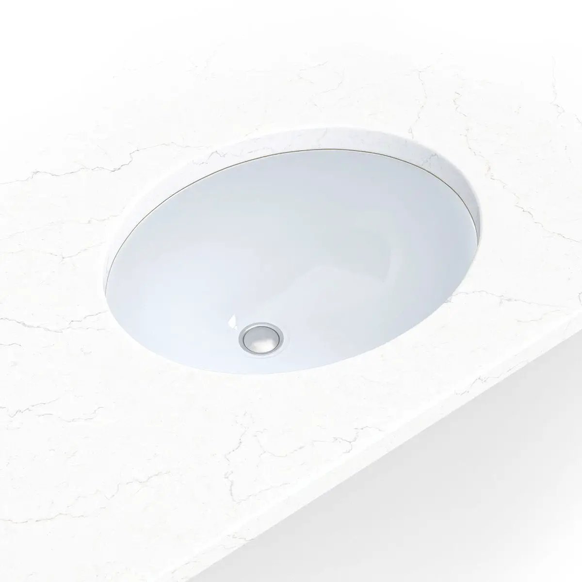 Vanity White Oval Porcelain 1512 Kitchen Sink in a finished room