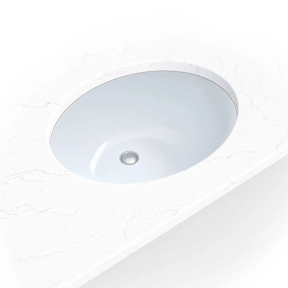 Vanity White Oval Porcelain 1714 Kitchen Sink in a finished room