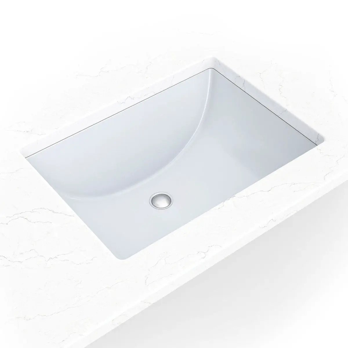 Vanity White Rectangle Porcelain 2015 Sinks in a finished room