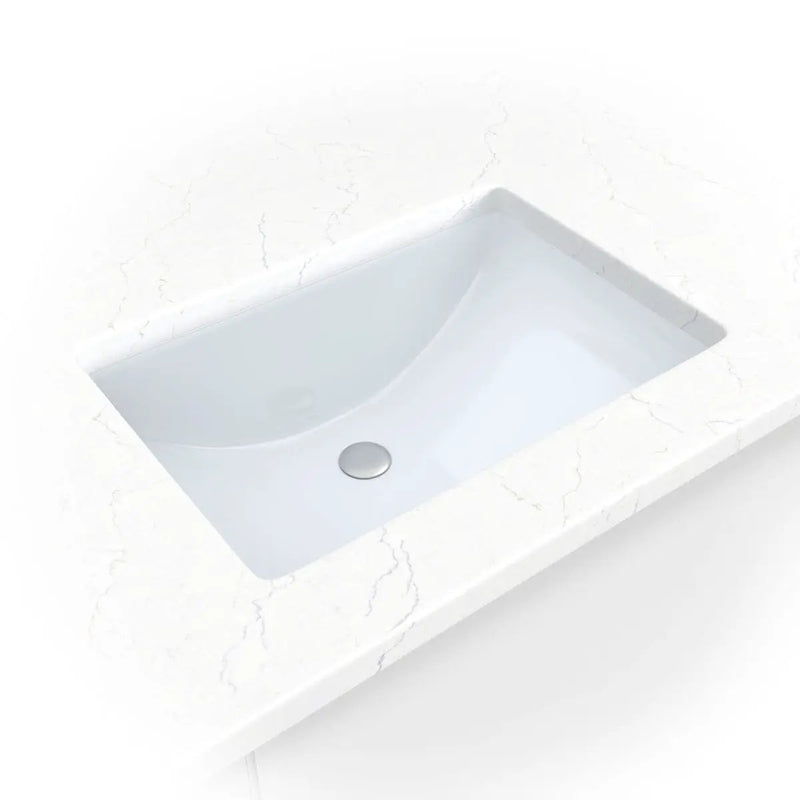 Vanity White Rect Porcelain 2015 Straight Kitchen Sink in a finished room