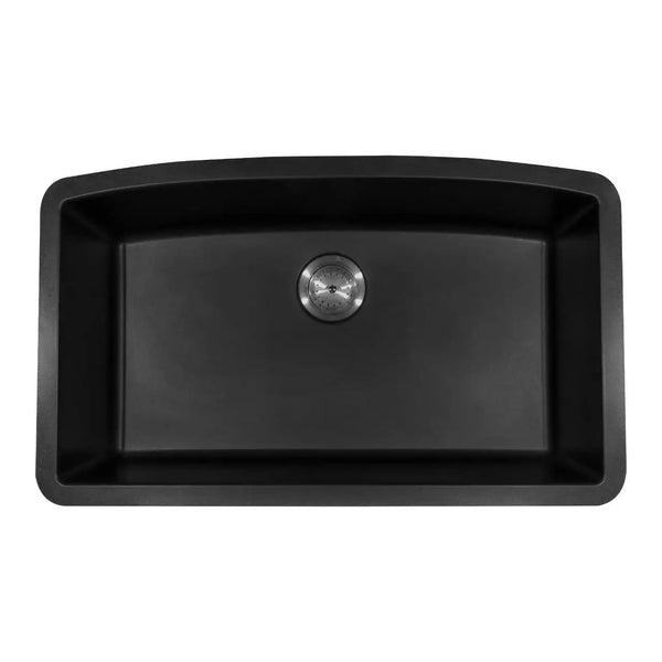 Black Quartz Single Bowl Kitchen Sink Composite