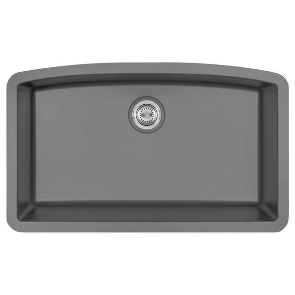 Grey Quartz Single Bowl Kitchen Sink Composite
