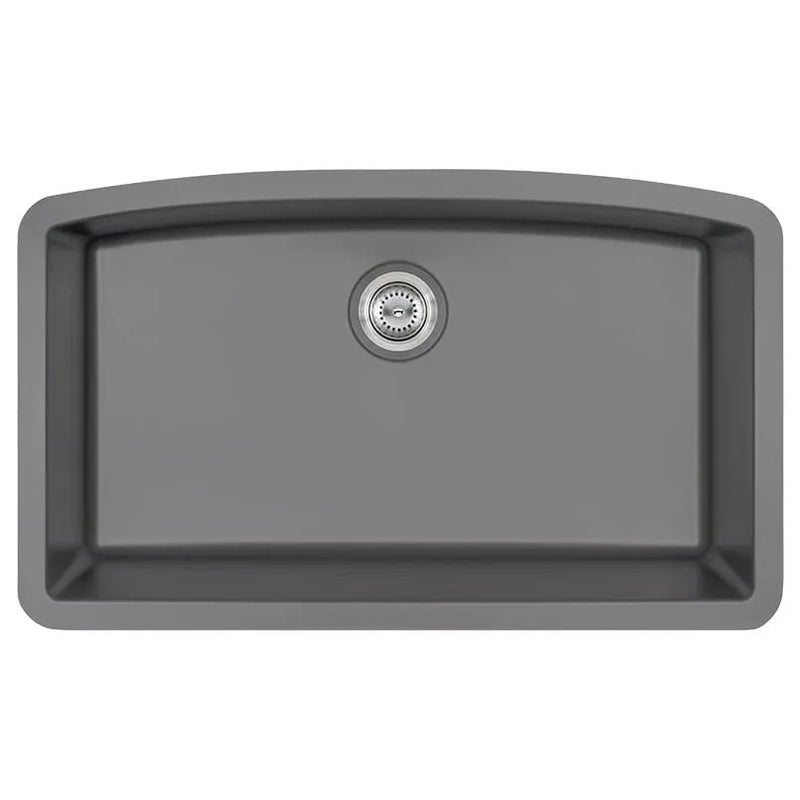 Grey Quartz Single Bowl Kitchen Sink Composite by MSI Surfaces