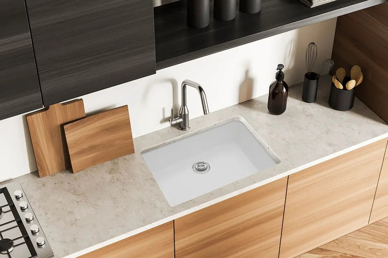 White Quartz Single Bowl Sink 3219 Composite by MSI Surfaces
