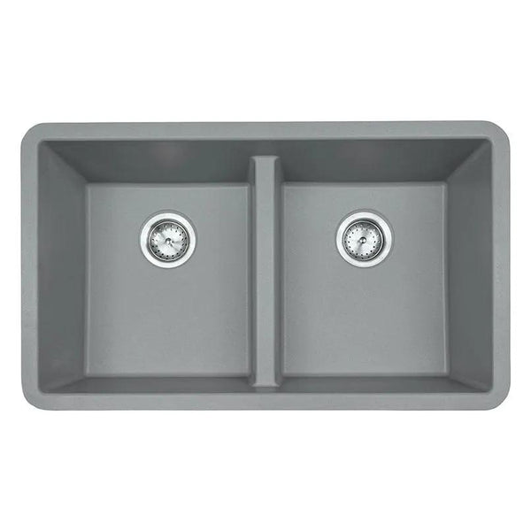 Gray Quartz Double Bowl 50/50-3319 Sink Composite