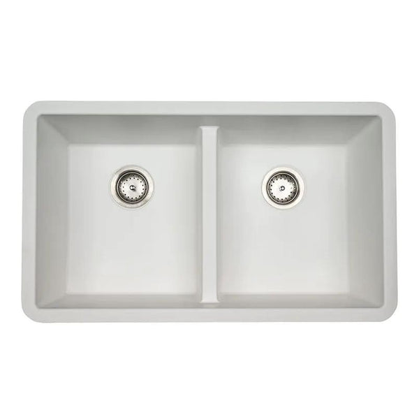 White Quartz Double Bowl 50/50-3319 Sink Composite