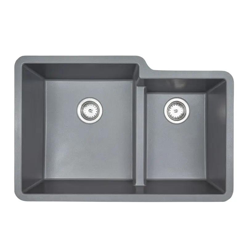 Gray Quartz Double Bowl 60/40-3221 Sink Composite close up